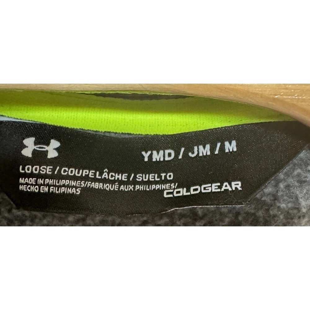 Under Armour 1/4 Zip Pullover Fleece Jacket Cold Gear Gray Youth Boys Size M NWT - Picture 3 of 7